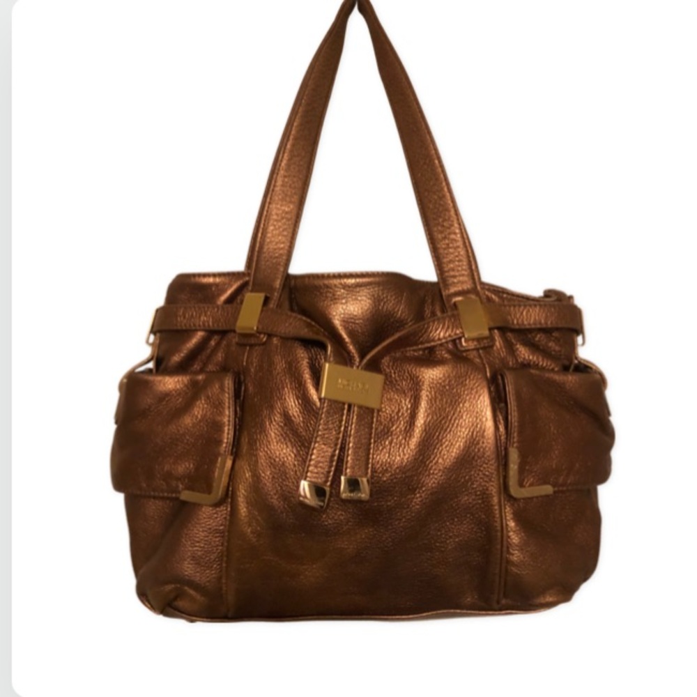 Michael Kors Large Satchel purse in metallic Gold